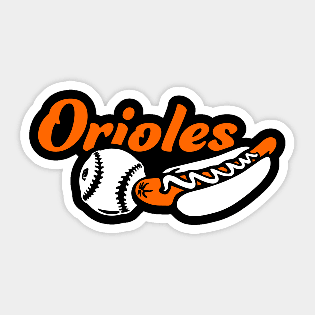 Orioles Ball and Dog Sticker by Throwzack